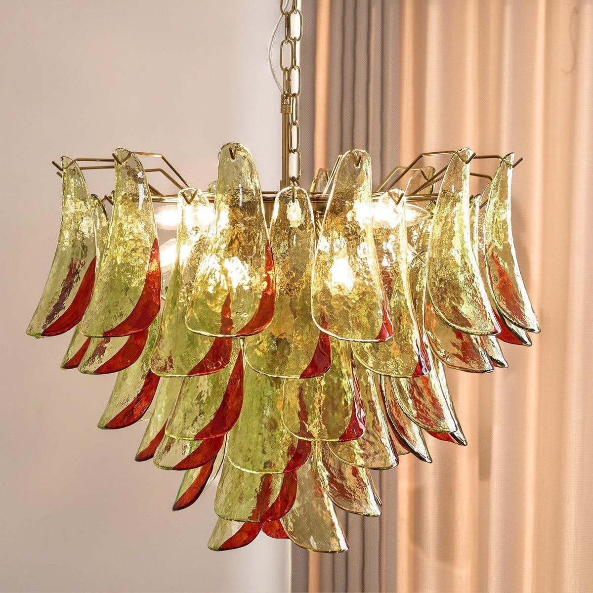 Celoraria Kroonluchter Murano-glas Bloemblaadjes Elegante