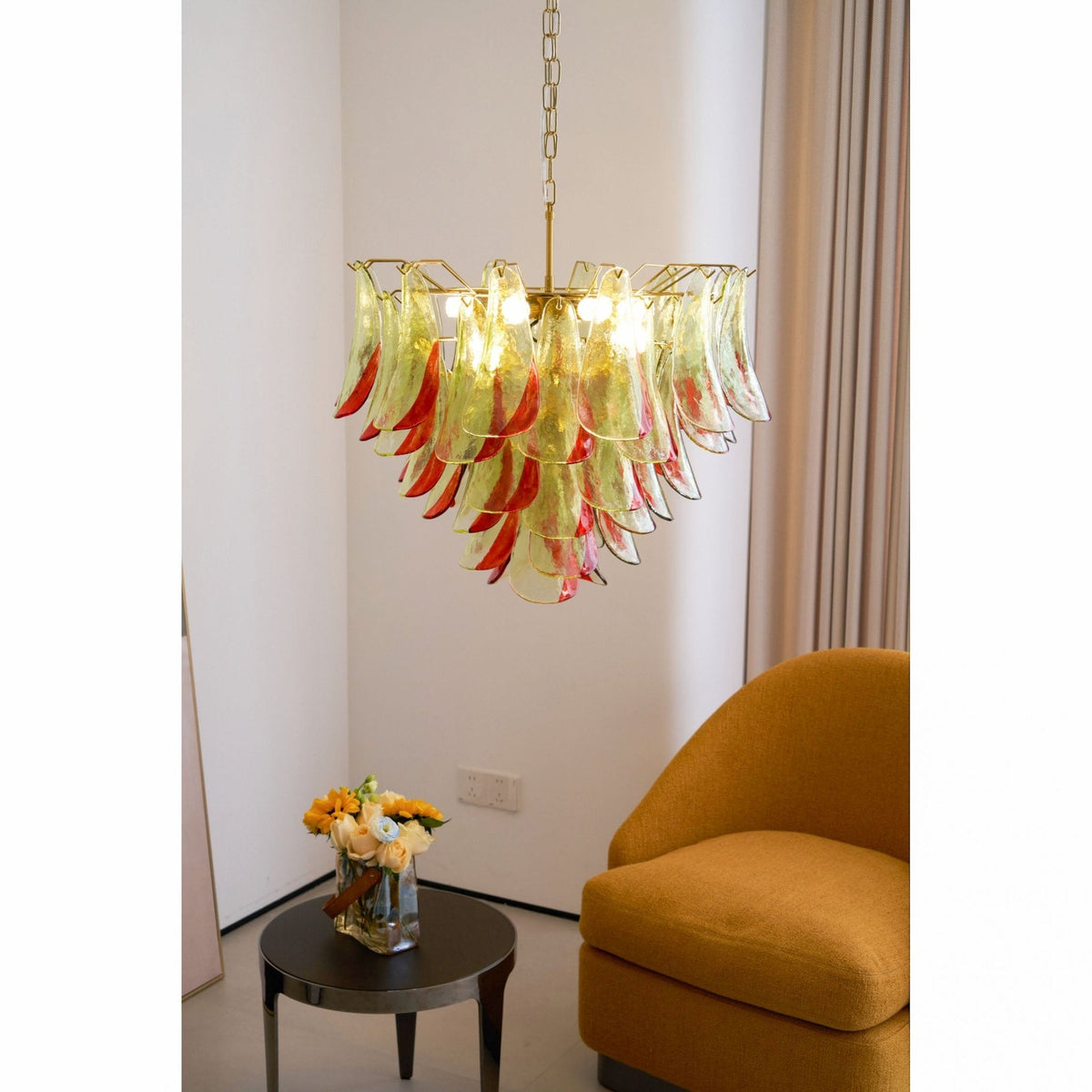Celoraria Kroonluchter Murano-glas Bloemblaadjes Elegante