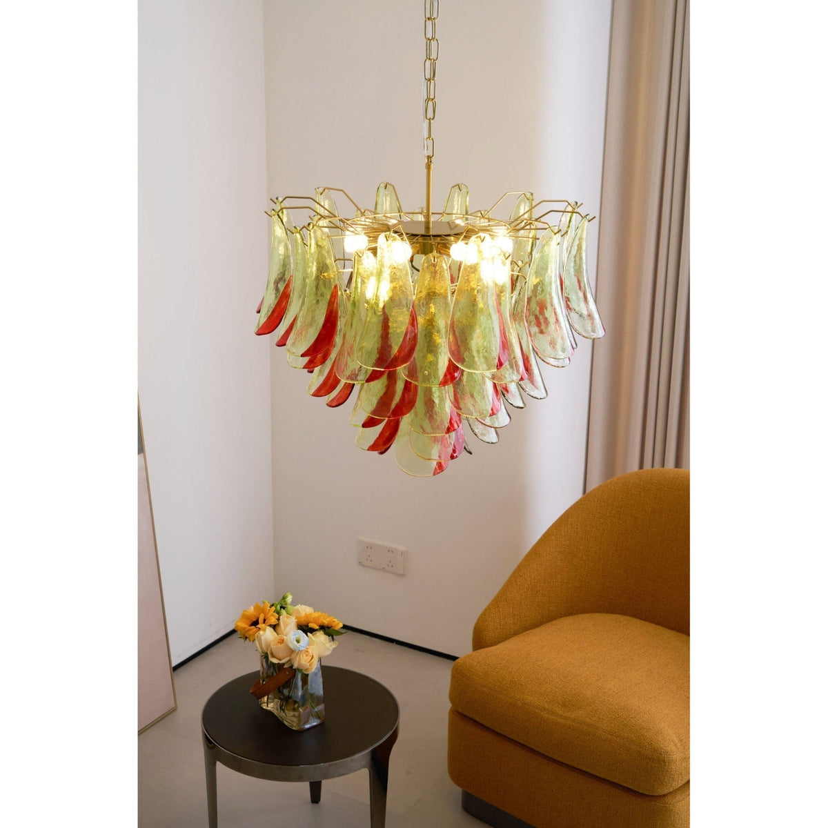 Celoraria Kroonluchter Murano-glas Bloemblaadjes Elegante