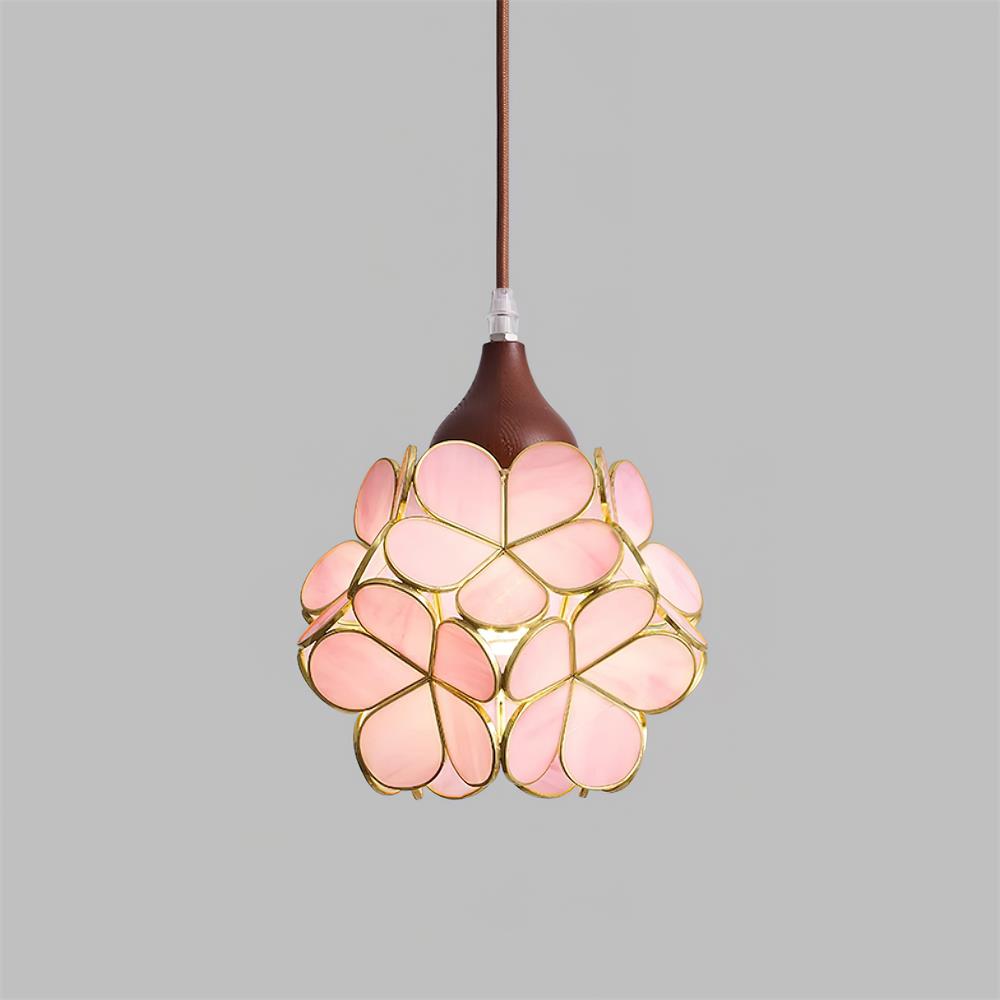 Velina hanglamp met roze bloemblaadjes