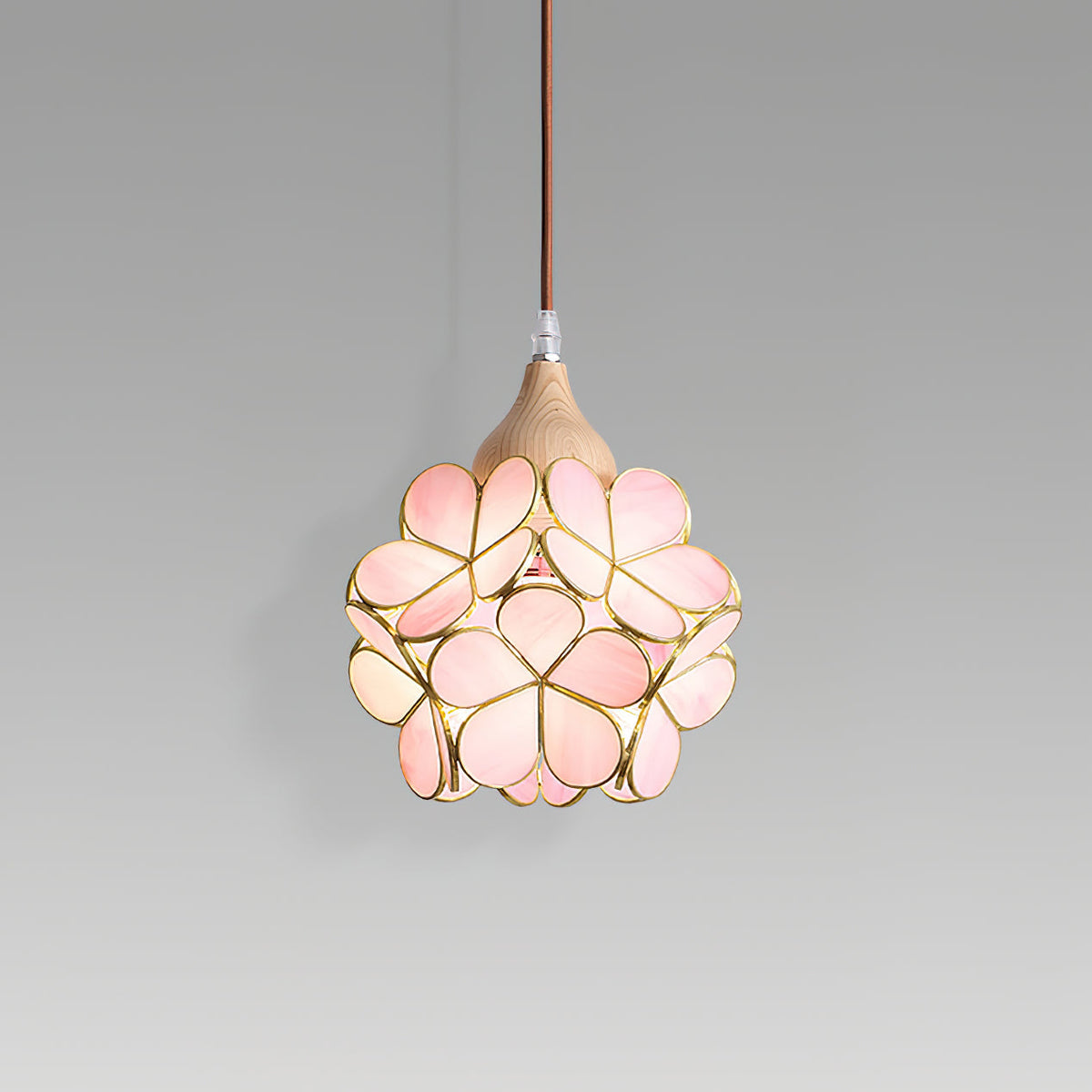 Velina hanglamp met roze bloemblaadjes