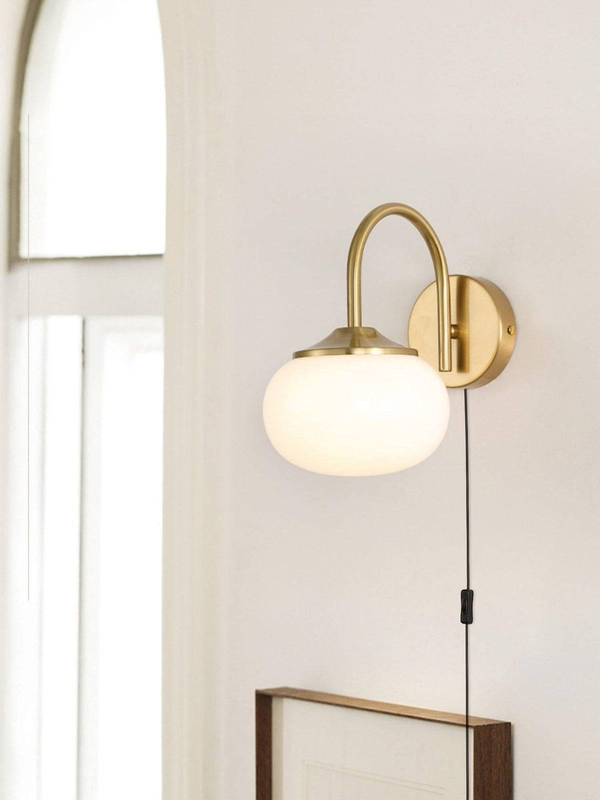 Kevely Premium Noordse kunst wandlamp met stekker van glas
