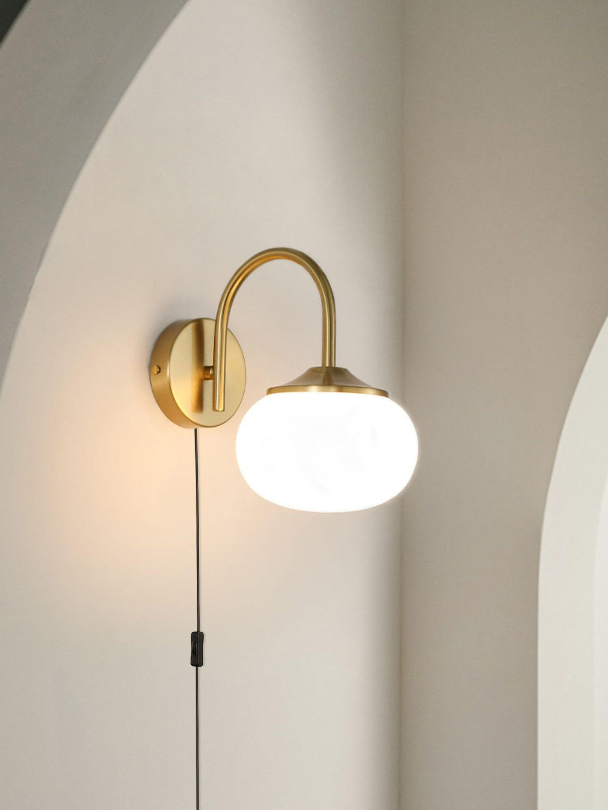 Kevely Premium Noordse kunst wandlamp met stekker van glas