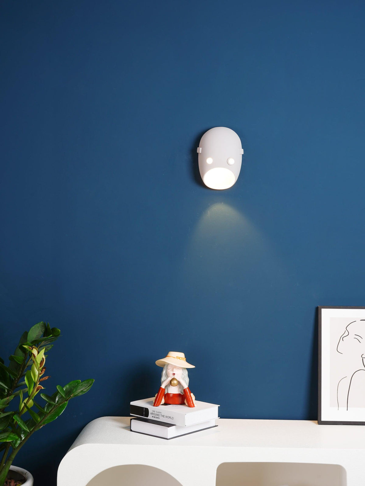 Mask wandlamp van hars