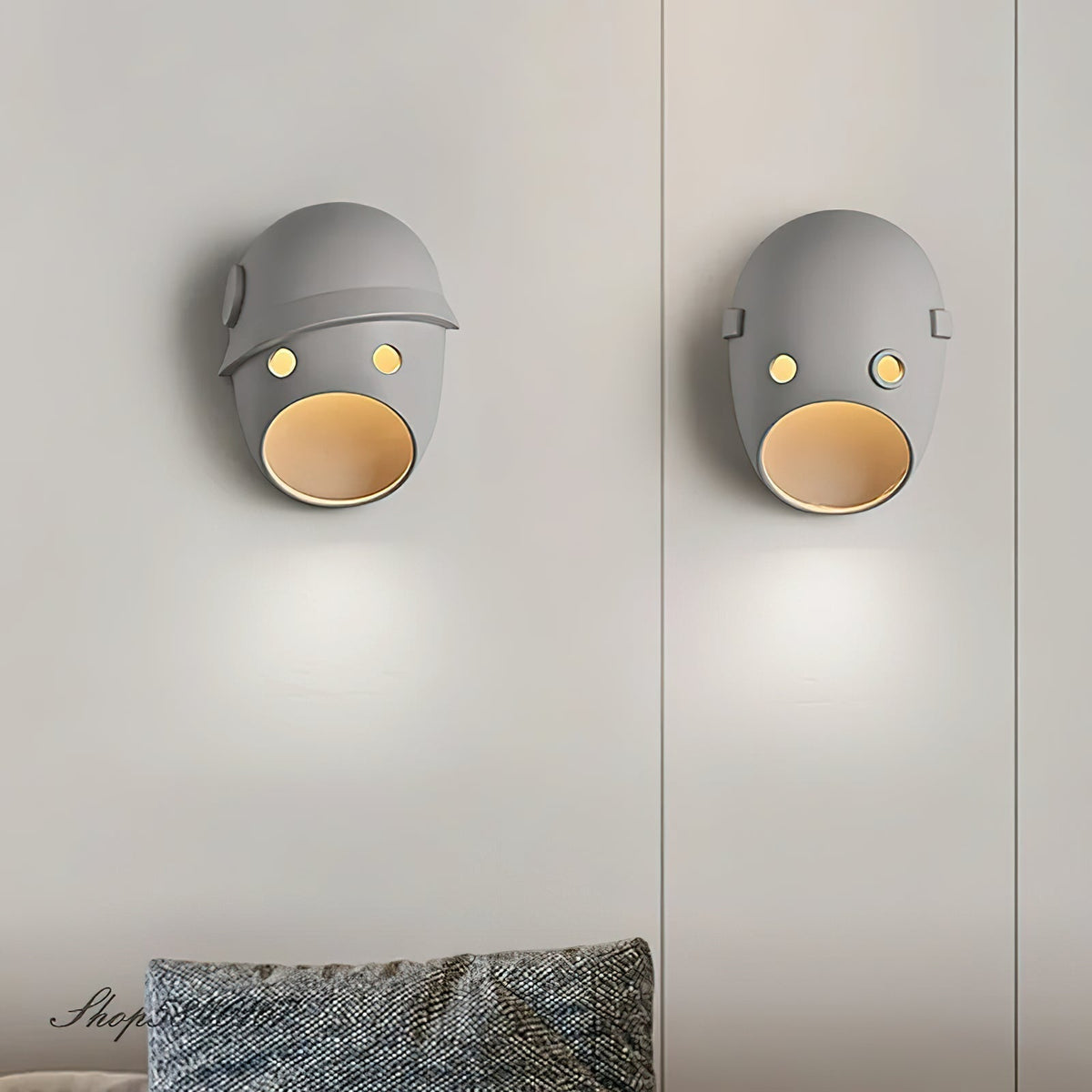 Mask wandlamp van hars