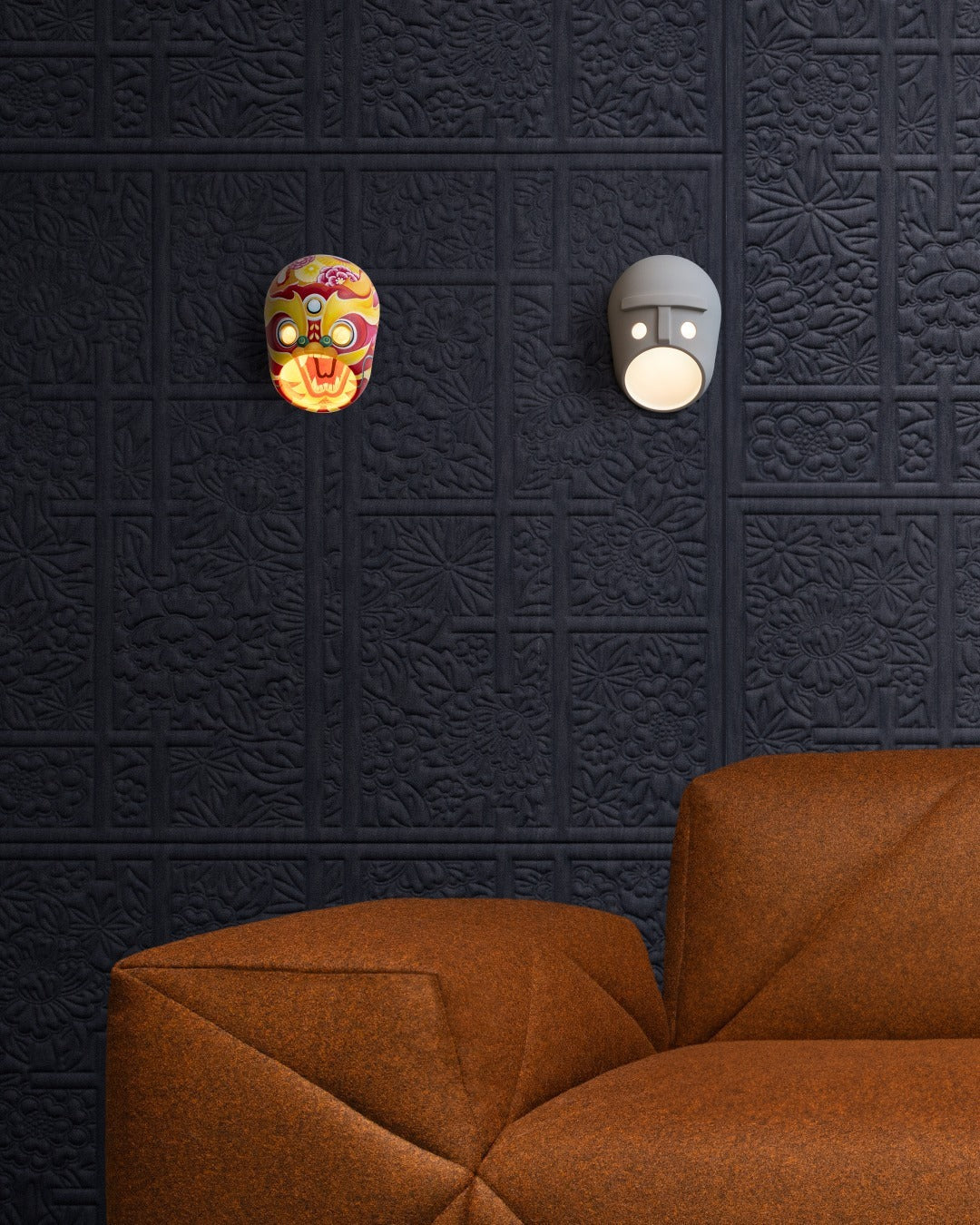 Mask wandlamp van hars