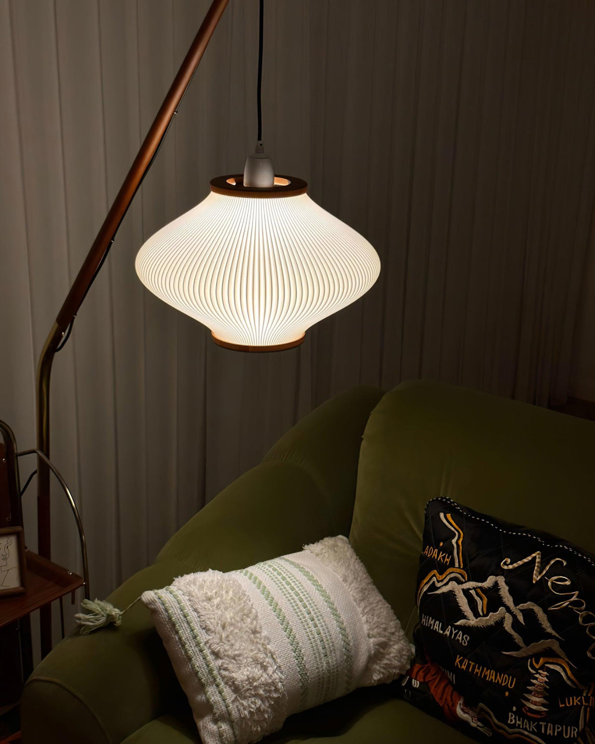 Ervenil Mid Century vloerlamp van glas van en Esenhout
