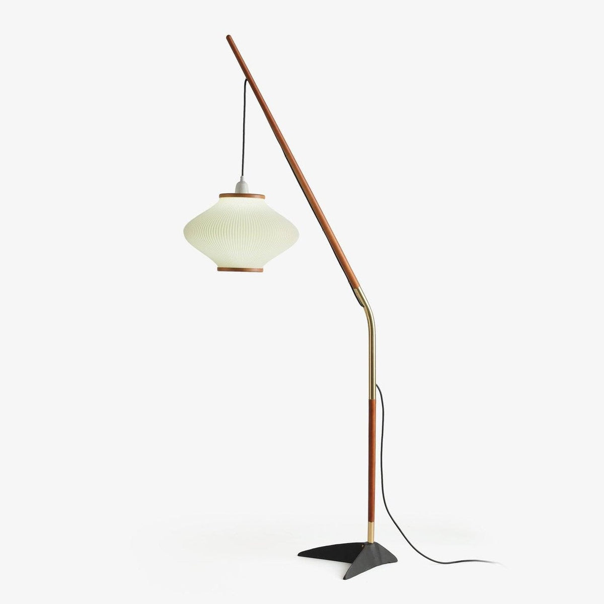 Ervenil Mid Century vloerlamp van glas van en Esenhout