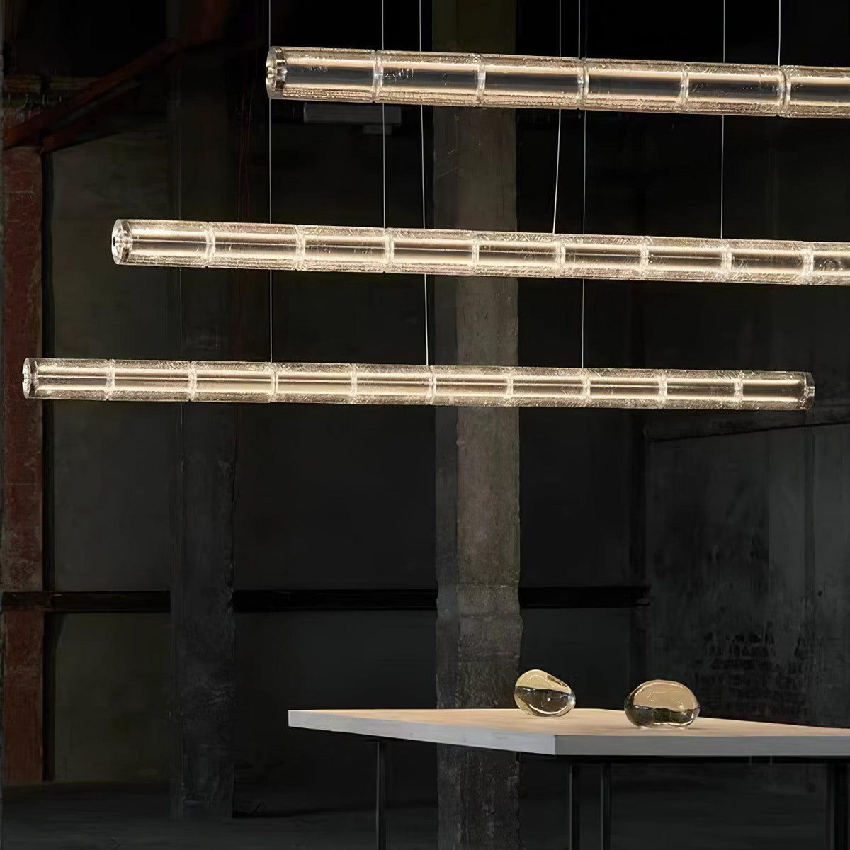 Karoa lineaire hanglamp met matglas
