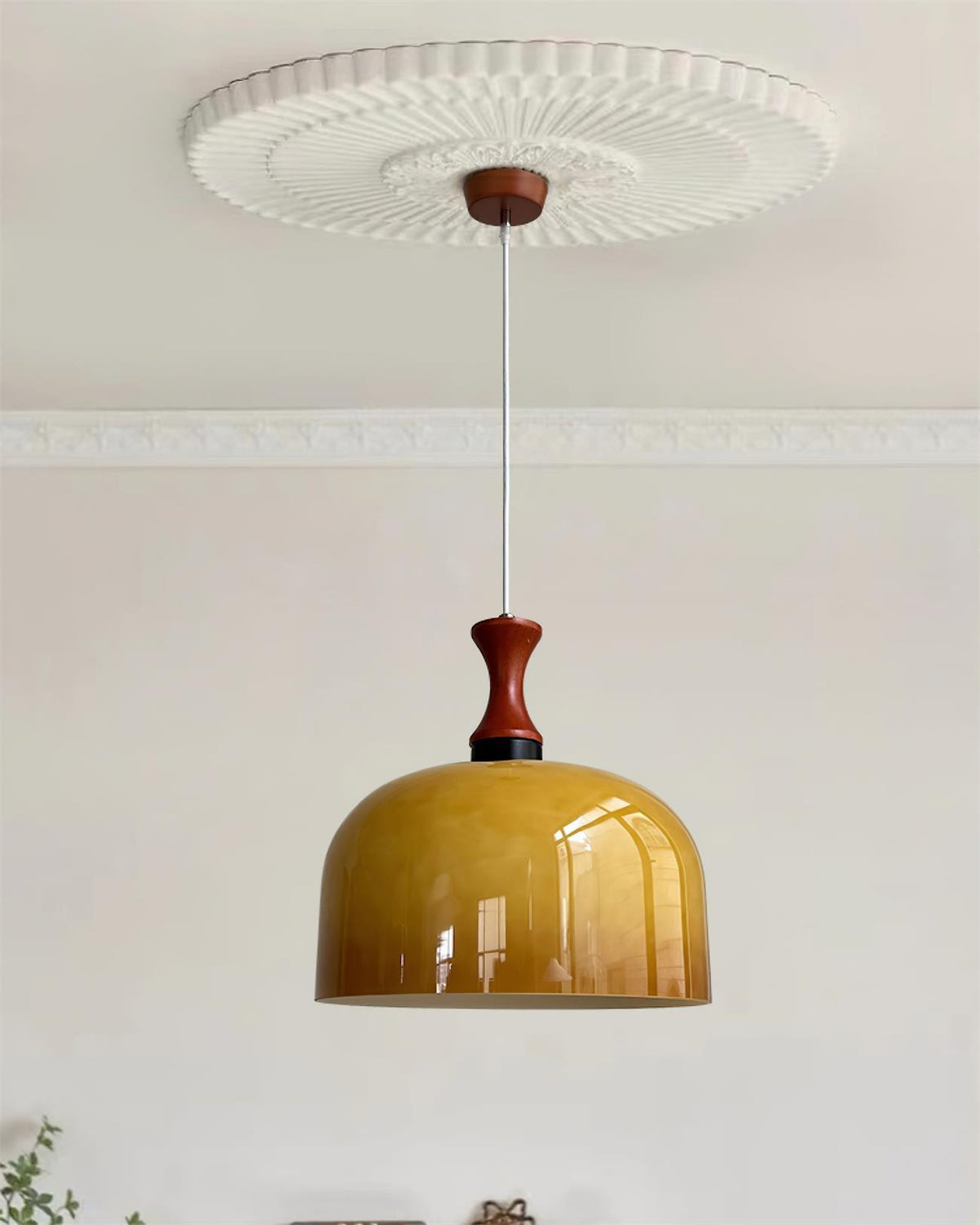 Lioraer Retro hanglamp met bruin glas