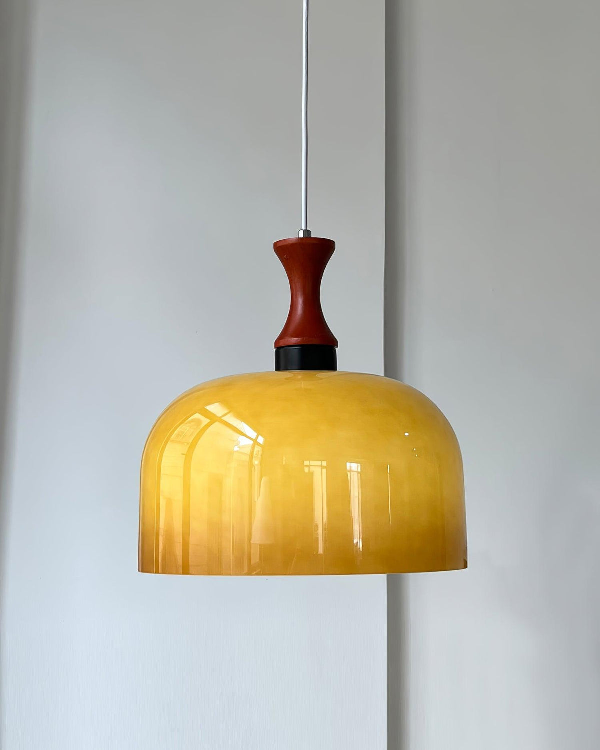 Lioraer Retro hanglamp met bruin glas
