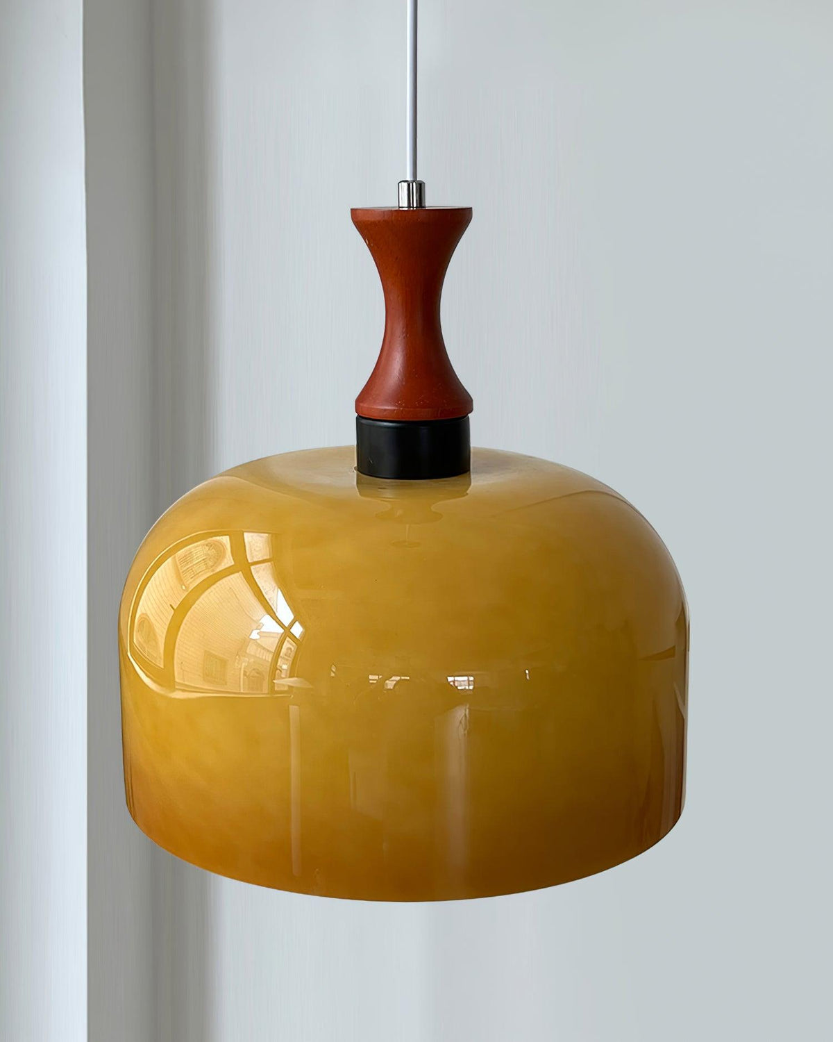 Lioraer Retro hanglamp met bruin glas