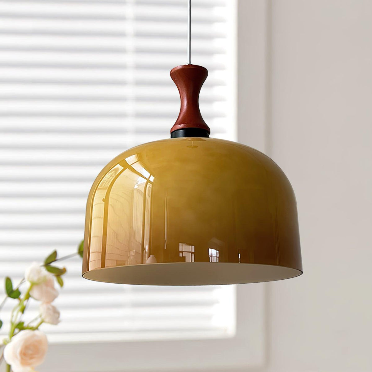 Lioraer Retro hanglamp met bruin glas