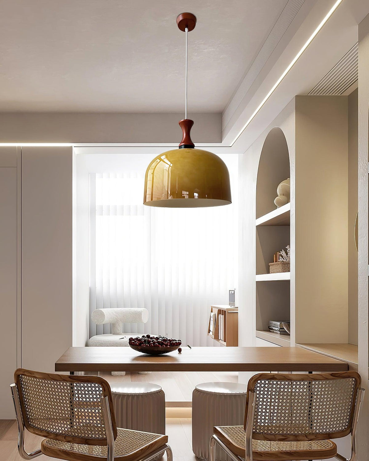 Lioraer Retro hanglamp met bruin glas