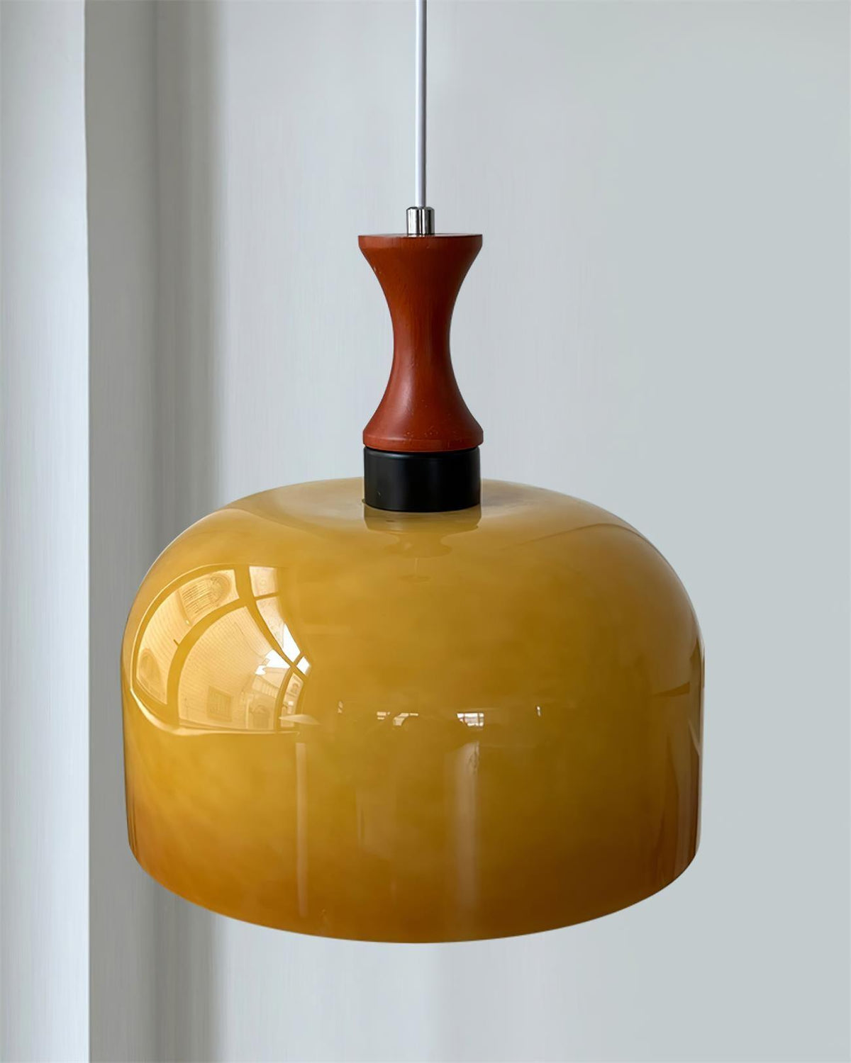 Lioraer Retro hanglamp met bruin glas