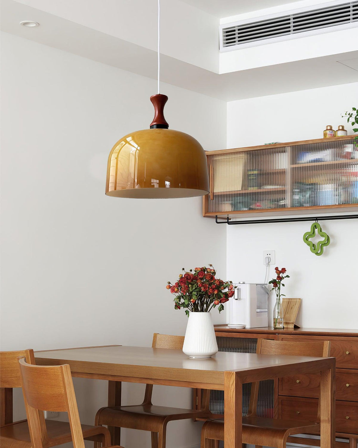 Lioraer Retro hanglamp met bruin glas