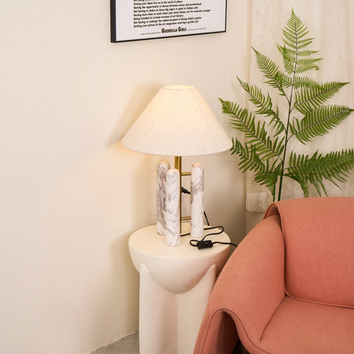 Trio marmeren moderne tafellamp