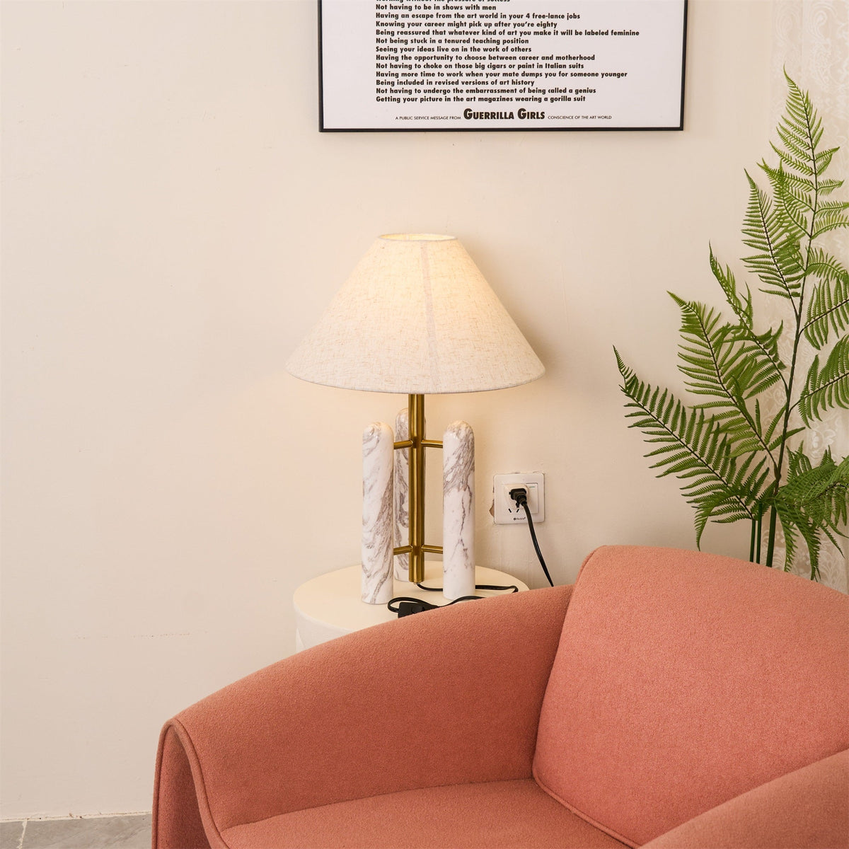 Trio marmeren moderne tafellamp
