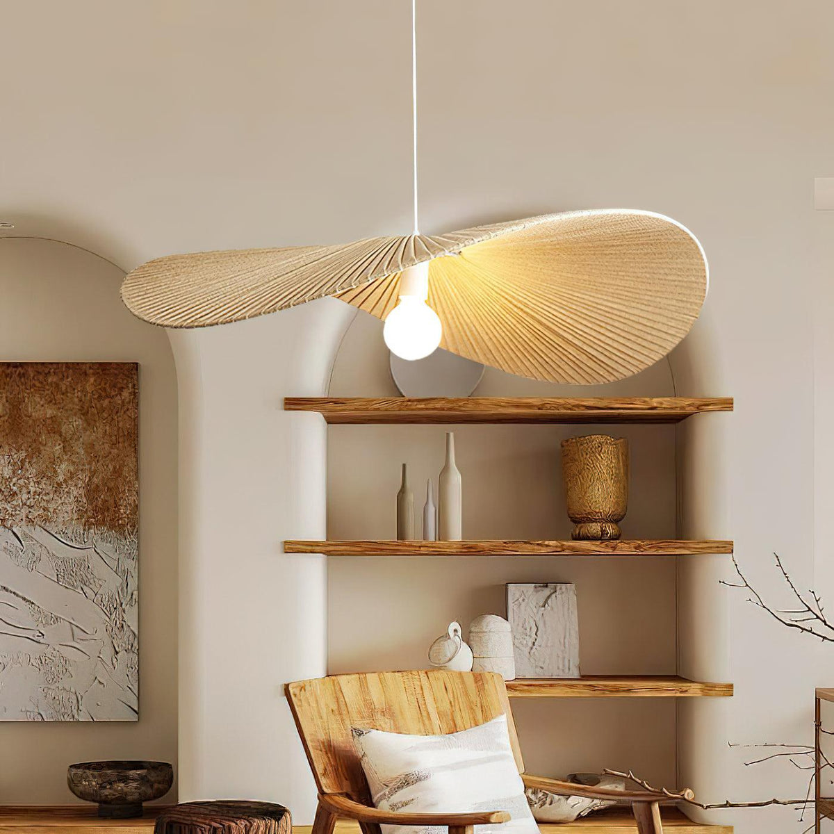 Cedrin hanglamp Wave Natuurlijk