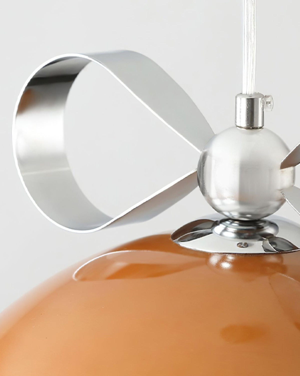 Celirina hanglamp glazen koepel amber voor eetkamer