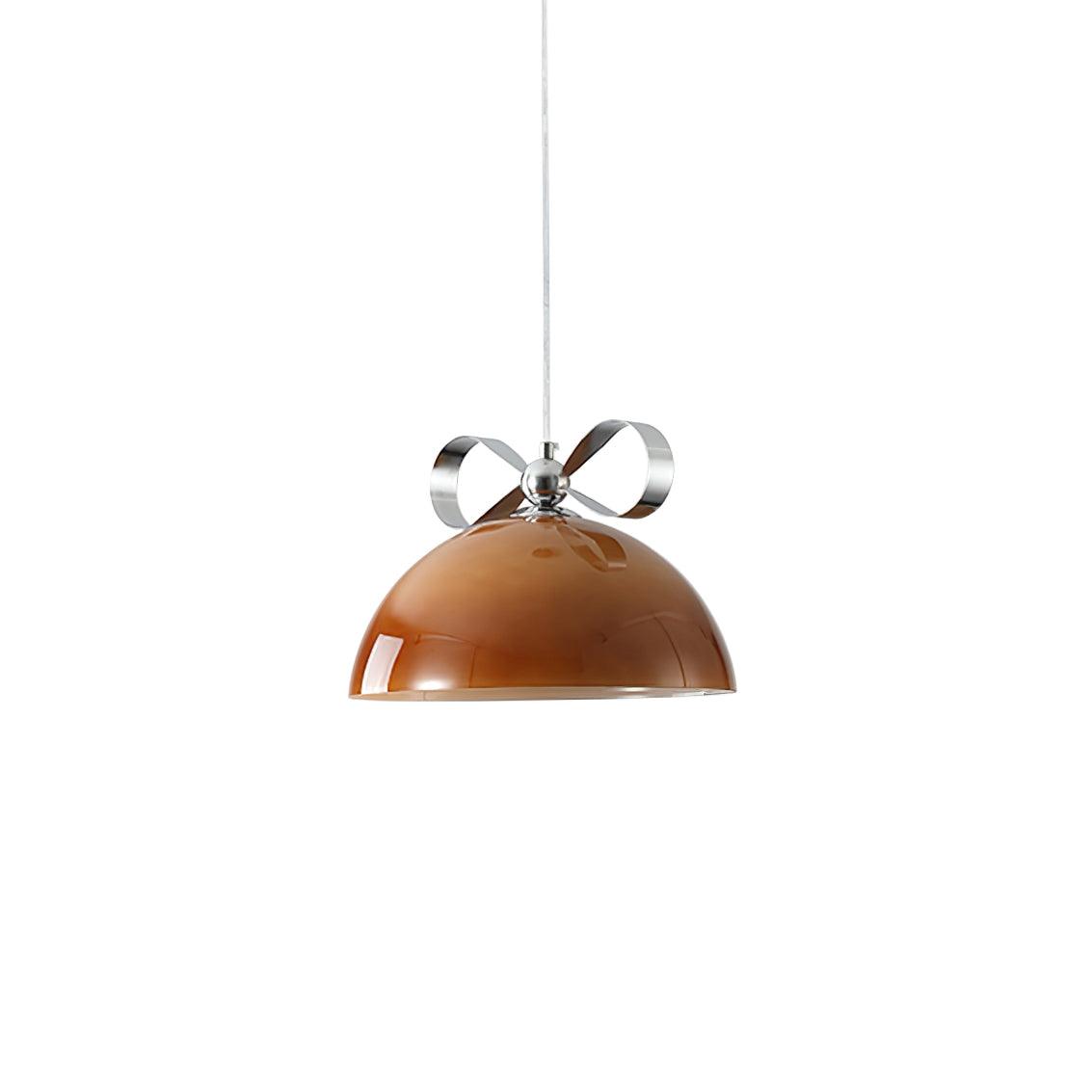 Celirina hanglamp glazen koepel amber voor eetkamer