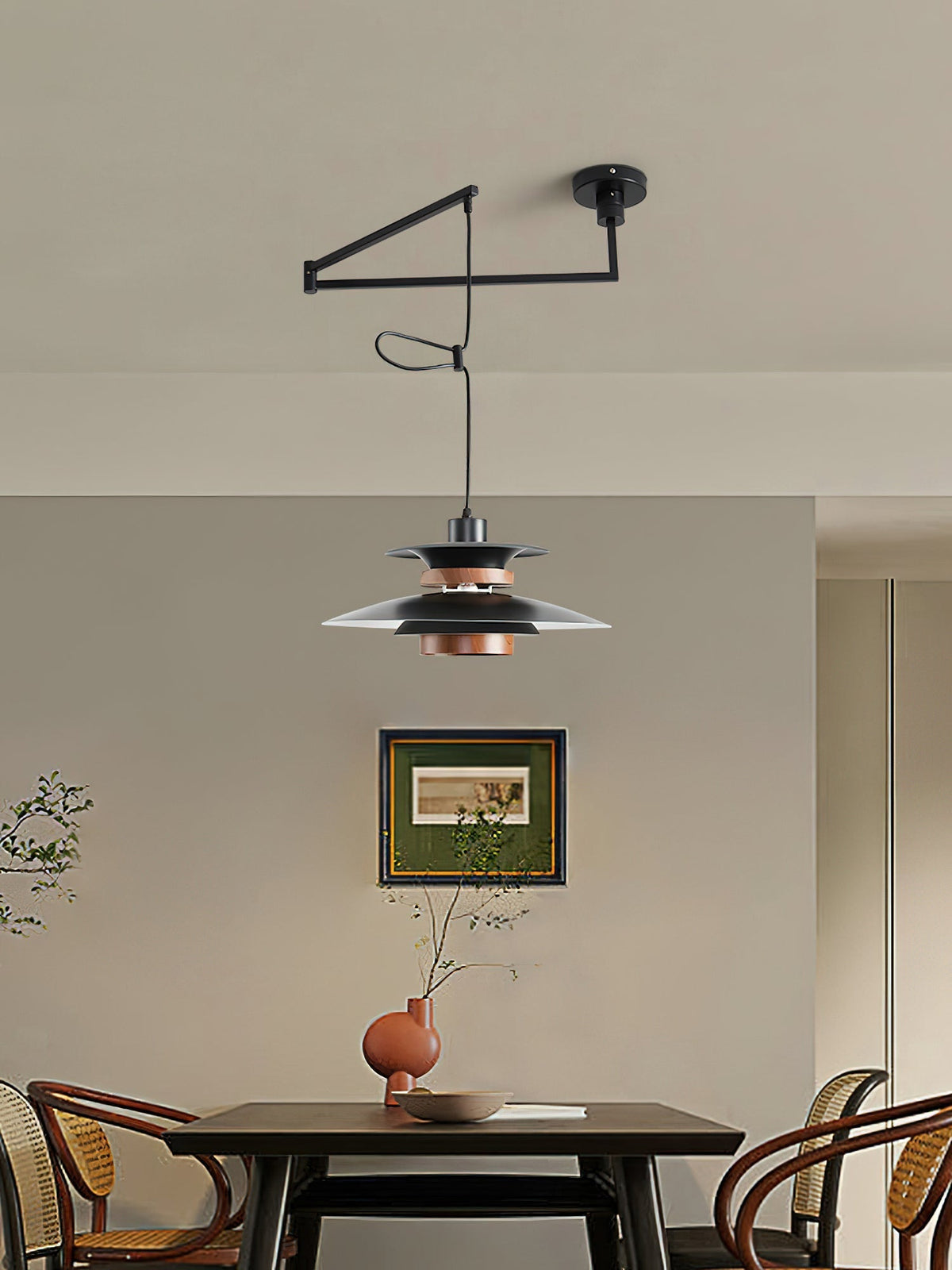 Sylania hanglamp van staal en hout