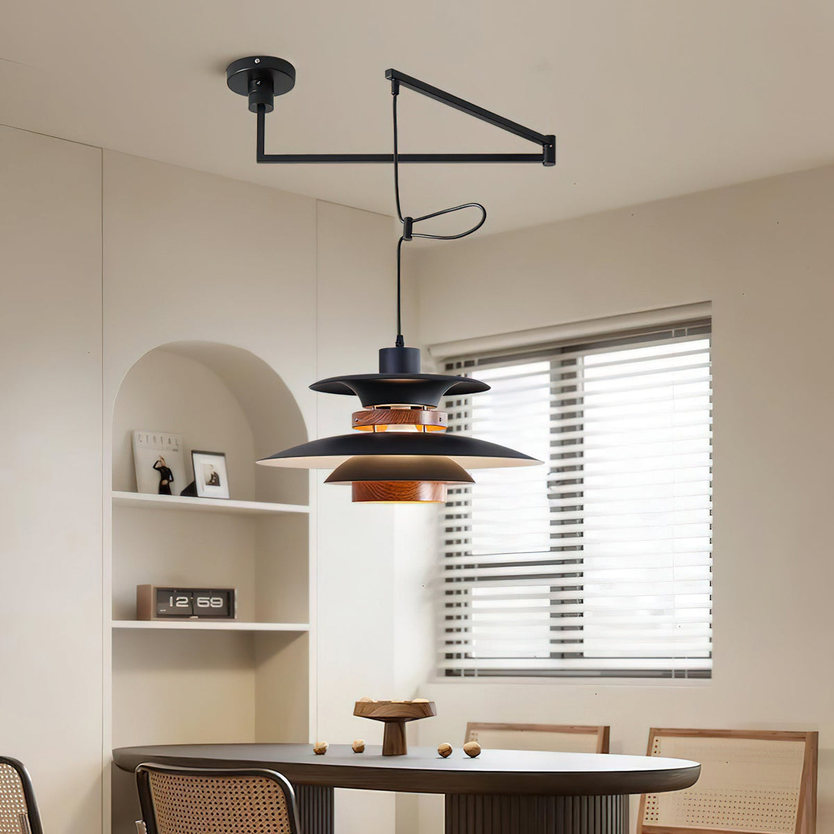 Sylania hanglamp van staal en hout