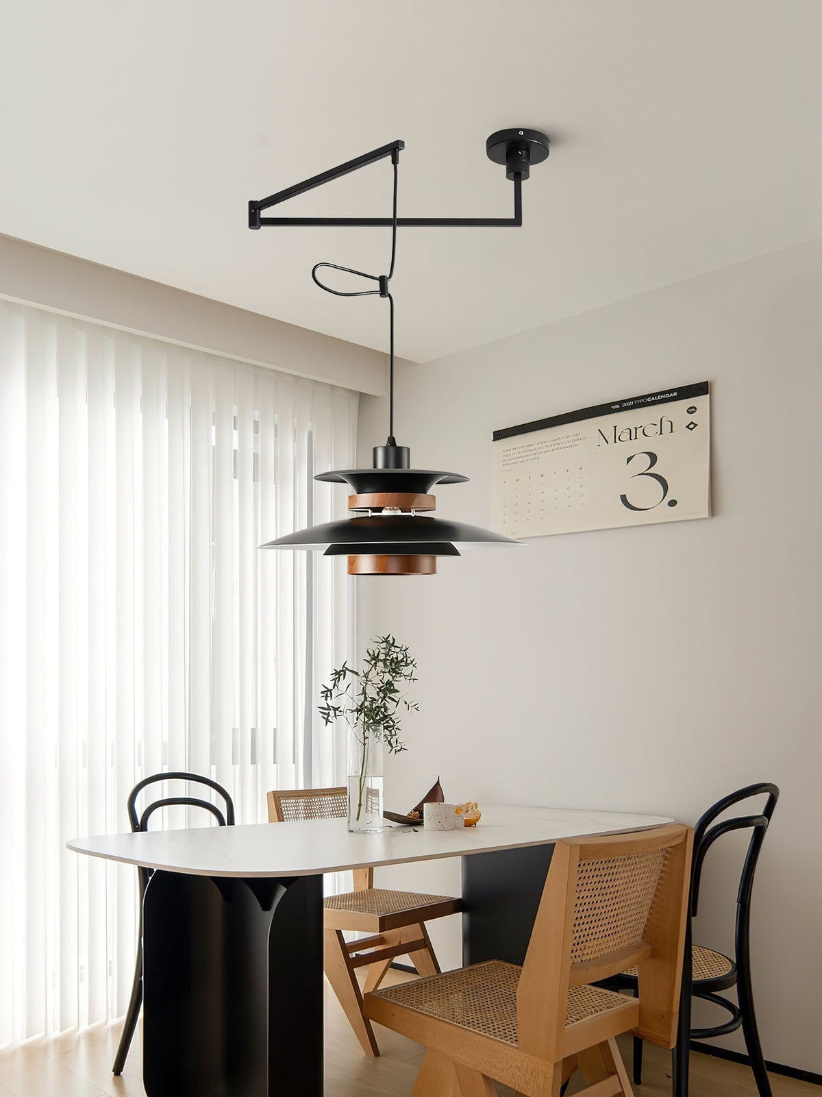 Sylania hanglamp van staal en hout