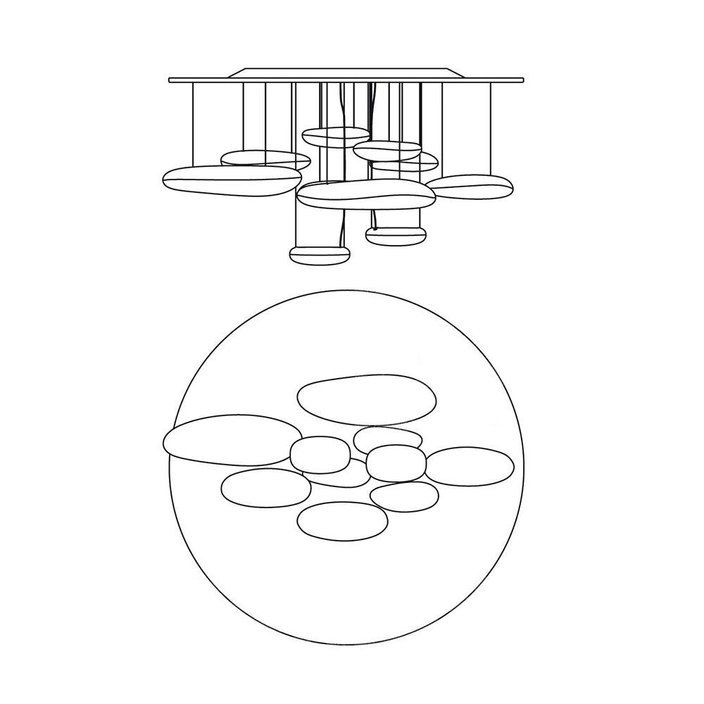 Feririan plafondlamp aluminium kiezels
