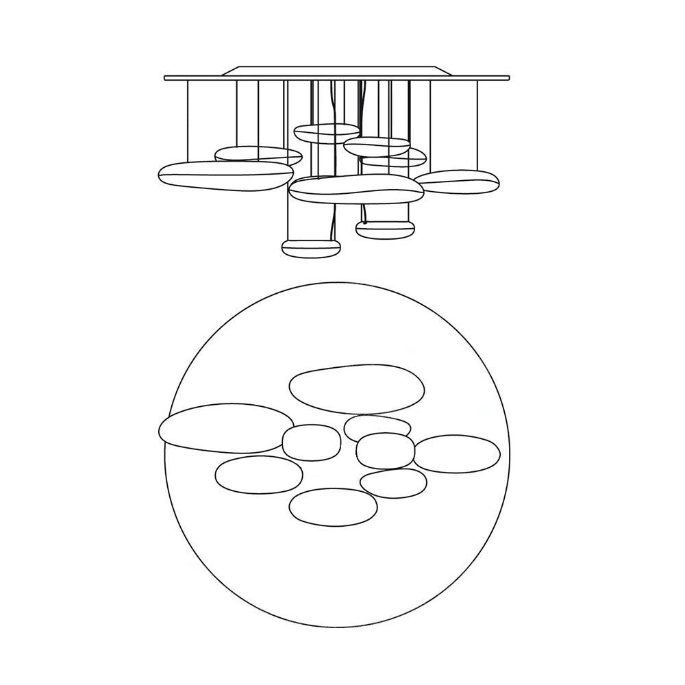 Feririan plafondlamp aluminium kiezels