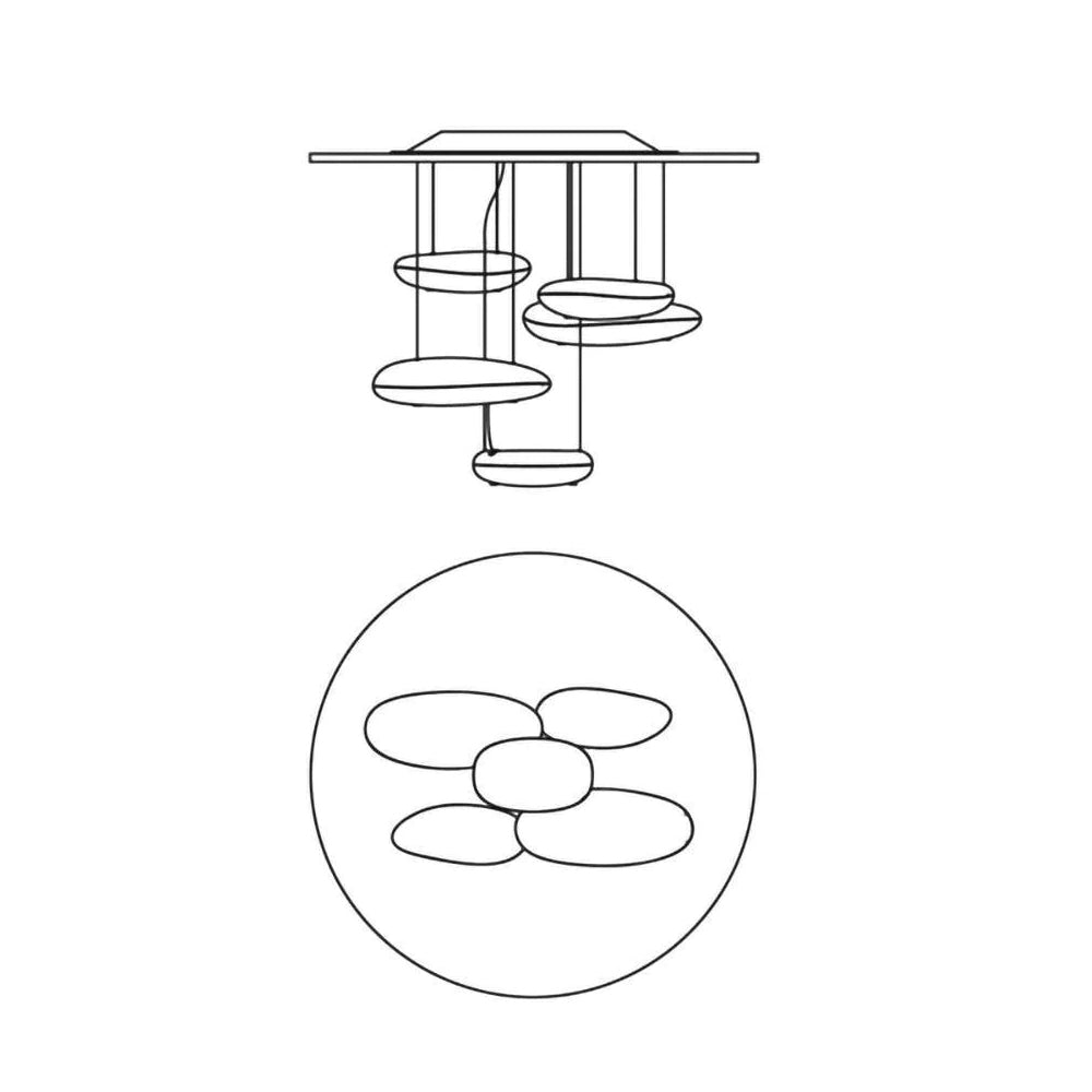 Feririan plafondlamp aluminium kiezels