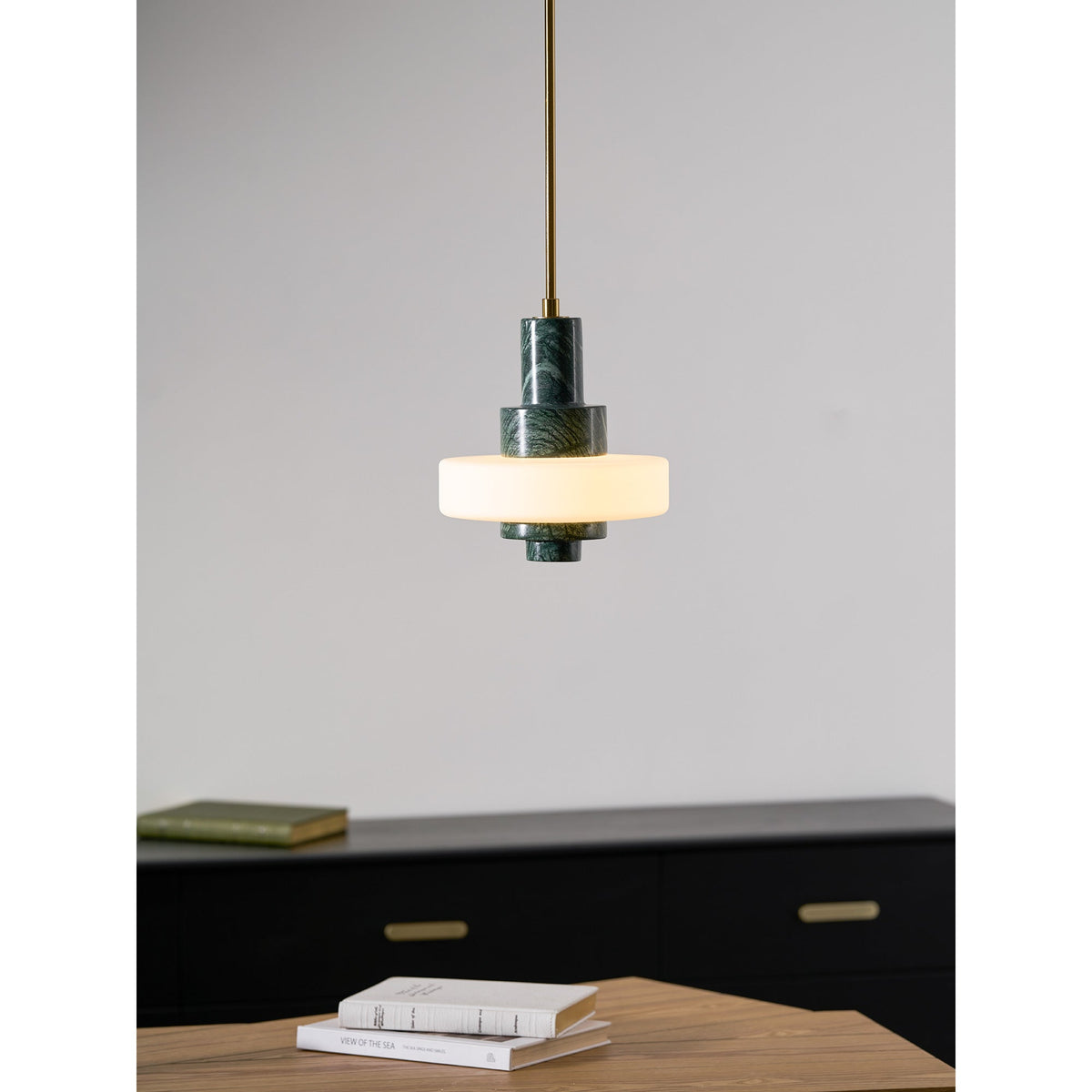 Mercury hanglamp met groen marmer