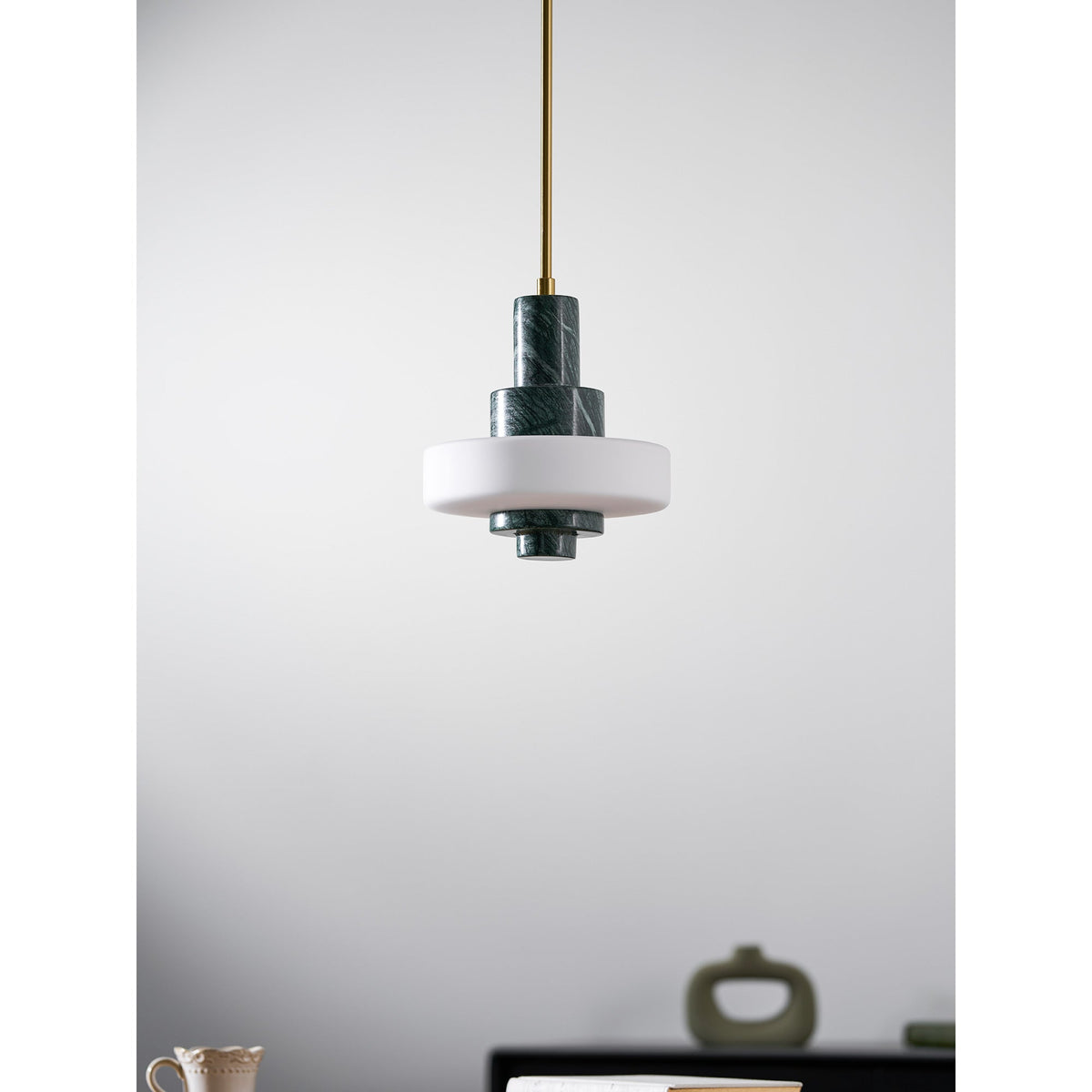 Mercury hanglamp met groen marmer