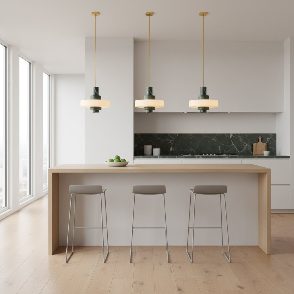 Mercury hanglamp met groen marmer