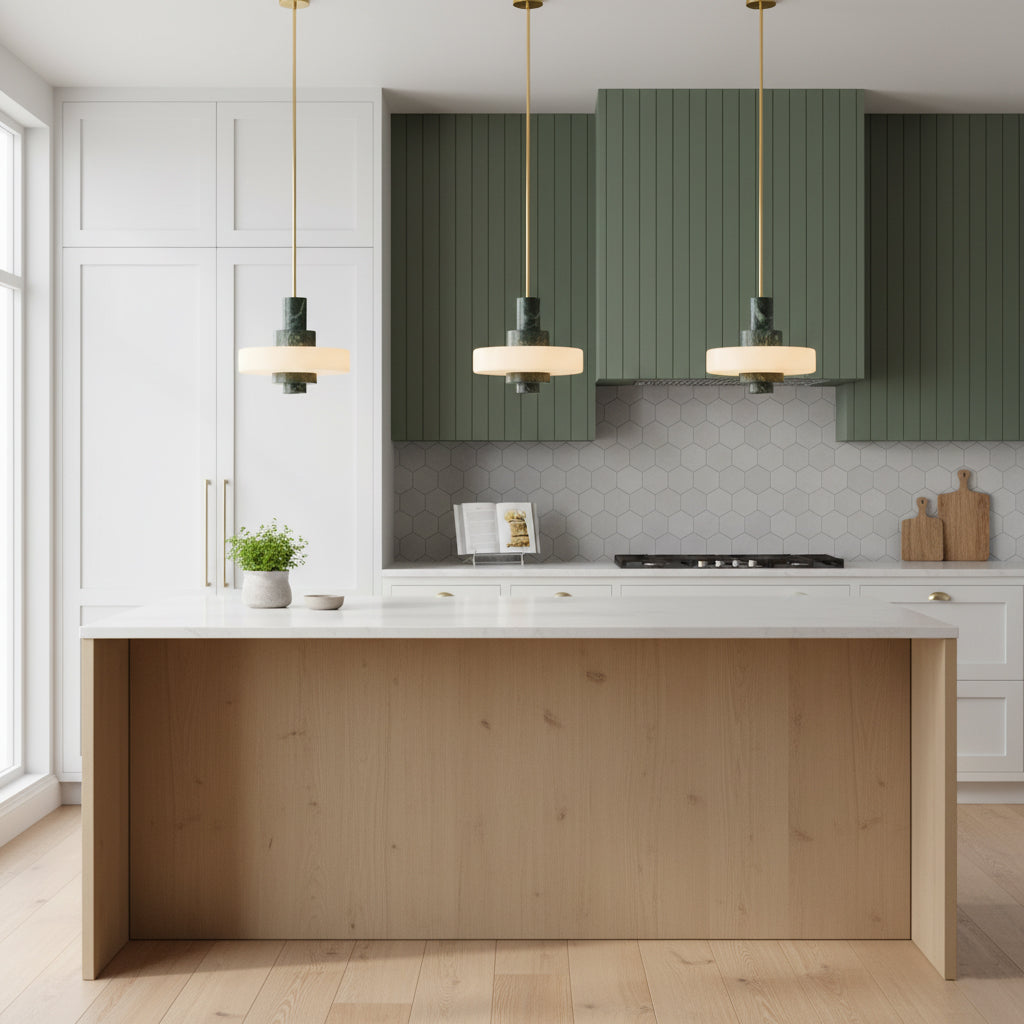 Mercury hanglamp met groen marmer