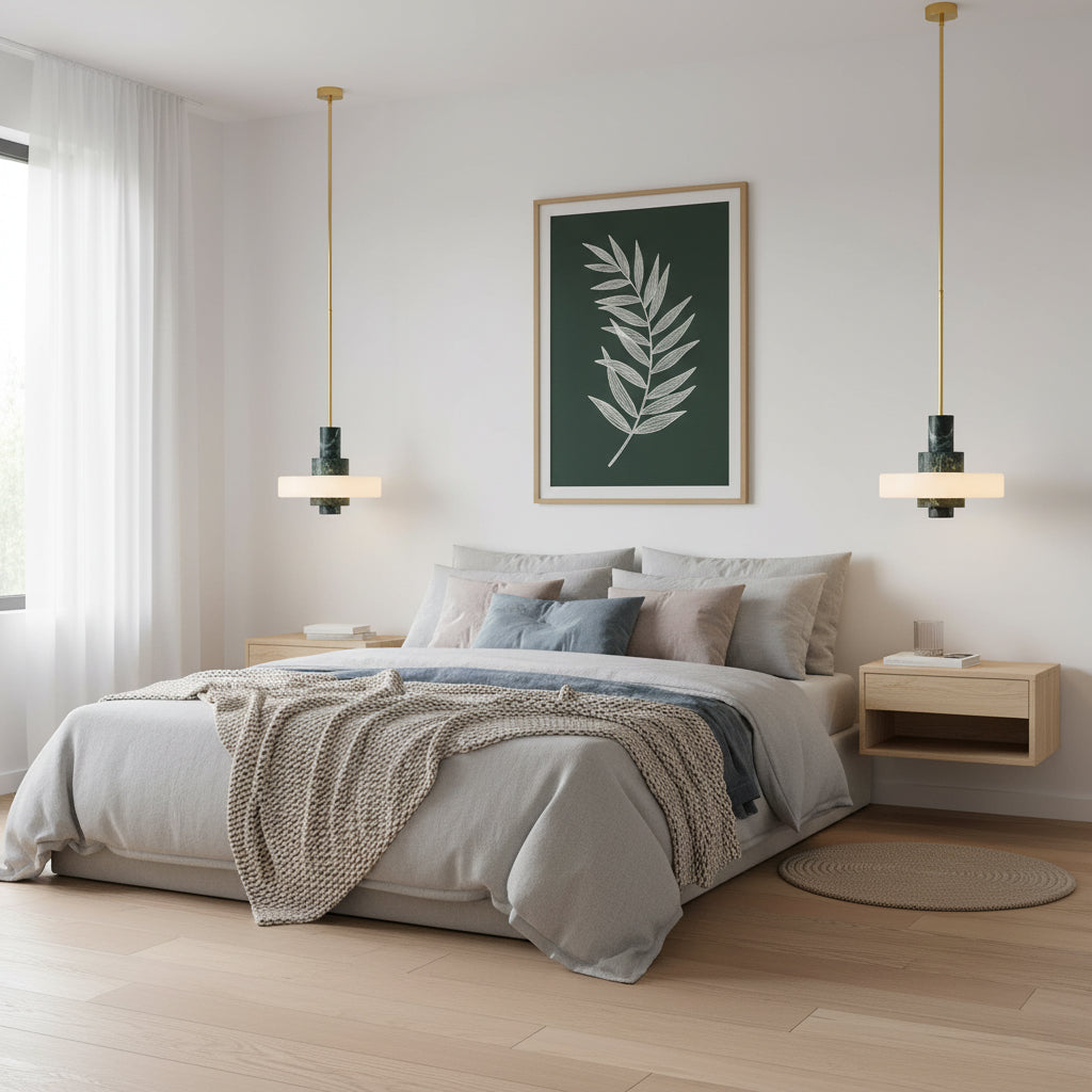 Mercury hanglamp met groen marmer