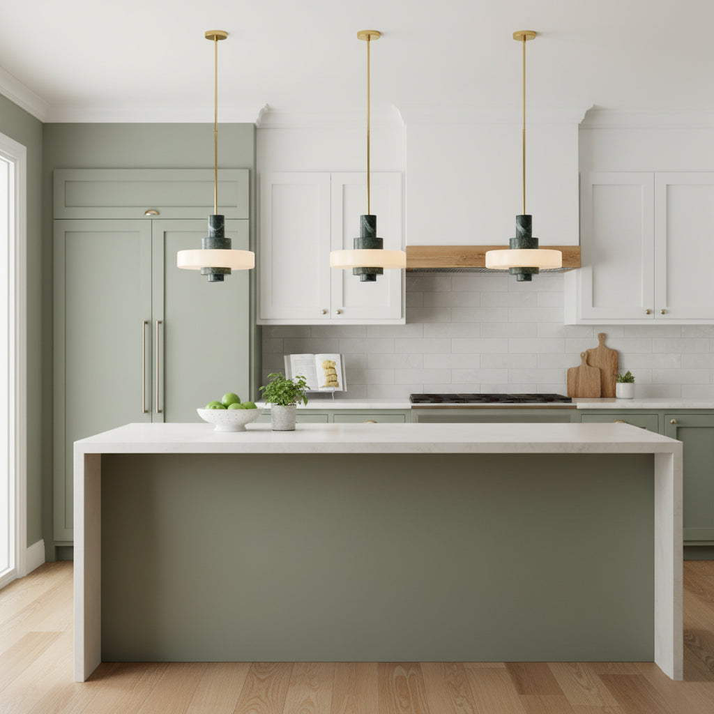Mercury hanglamp met groen marmer