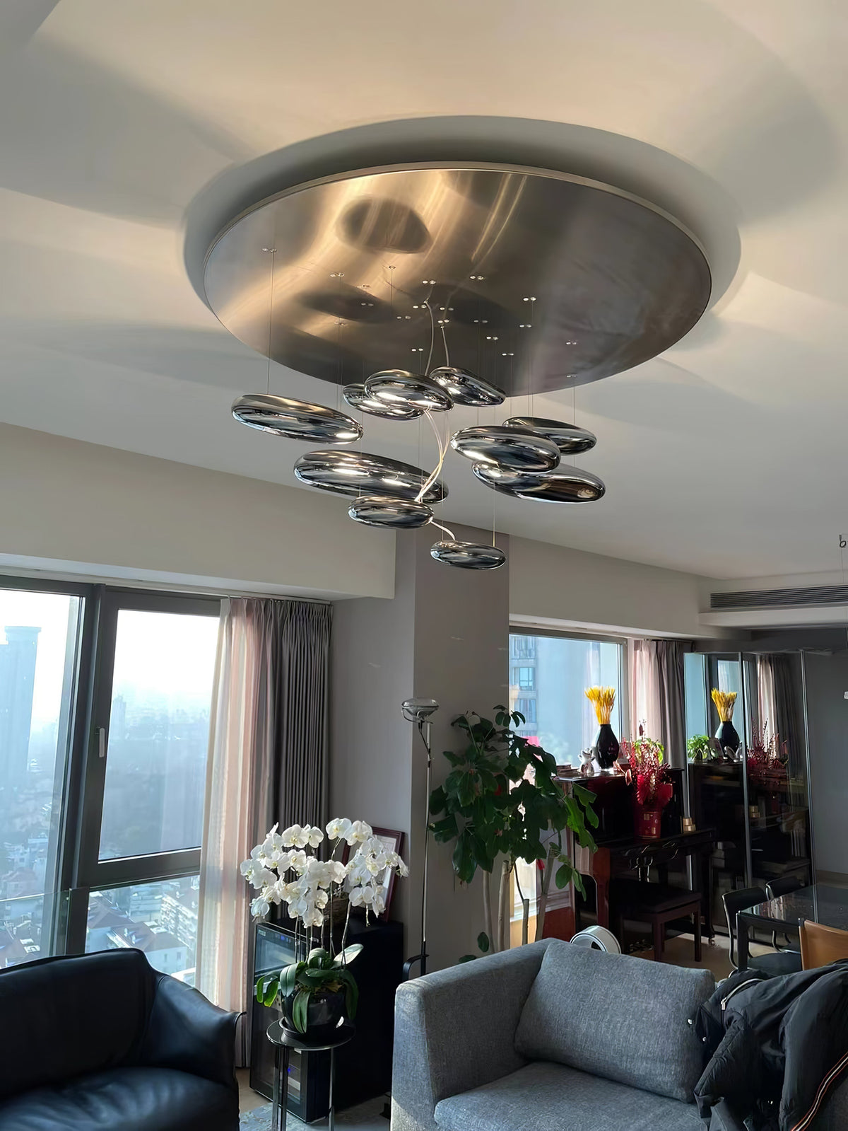 Feririan plafondlamp aluminium kiezels