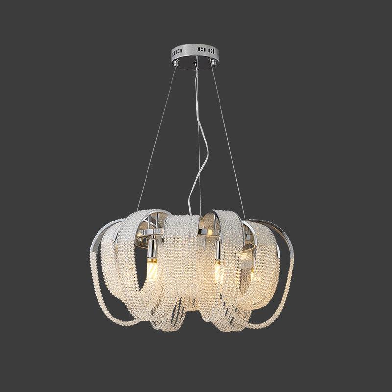 Siv kroonluchter met mesh kristal en gouden waterval-effect