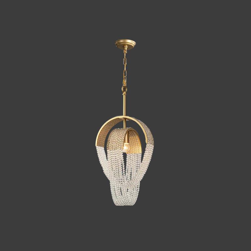 Siv kroonluchter met mesh kristal en gouden waterval-effect