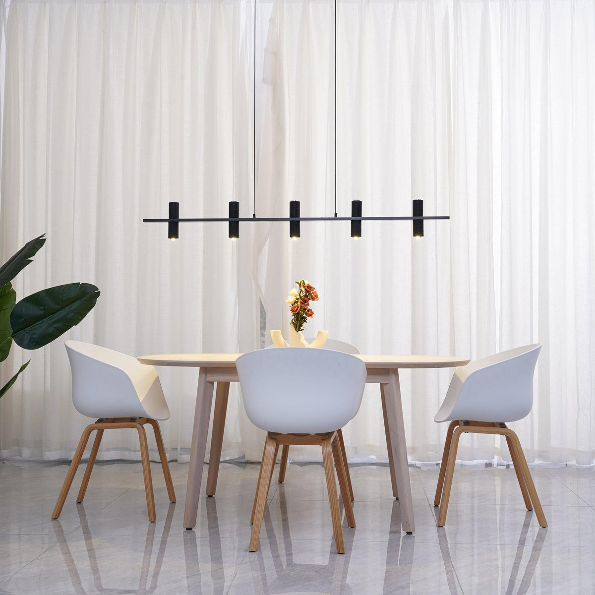 Nernis hanglamp Parallel Zwart travertin Minimalistisch Lineair