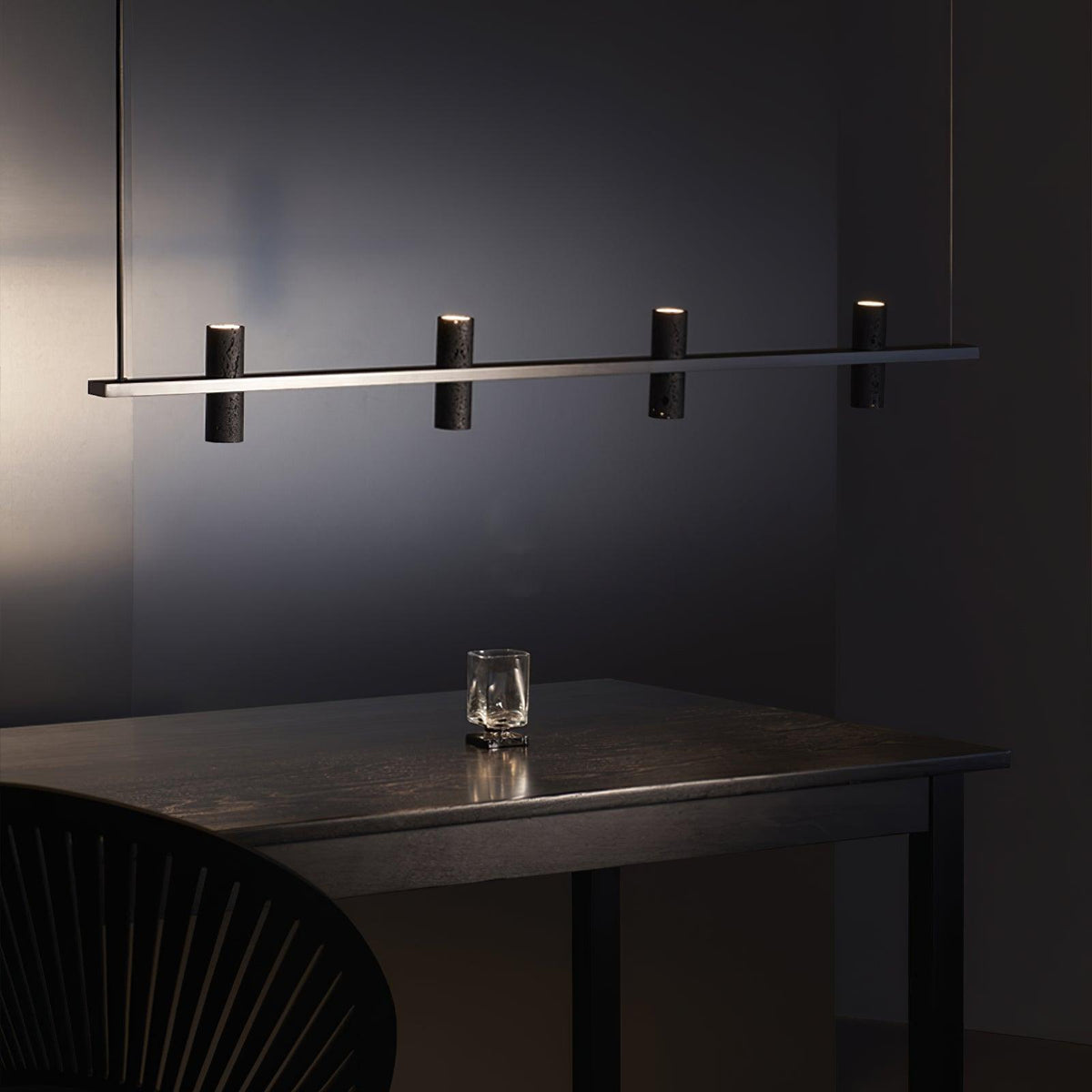 Nernis hanglamp Parallel Zwart travertin Minimalistisch Lineair