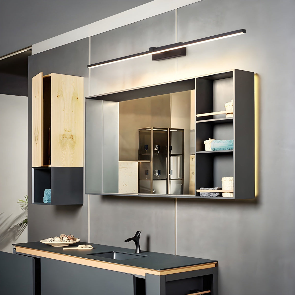 Yume Lineair modern Minimalistisch Spiegel Wandlamp