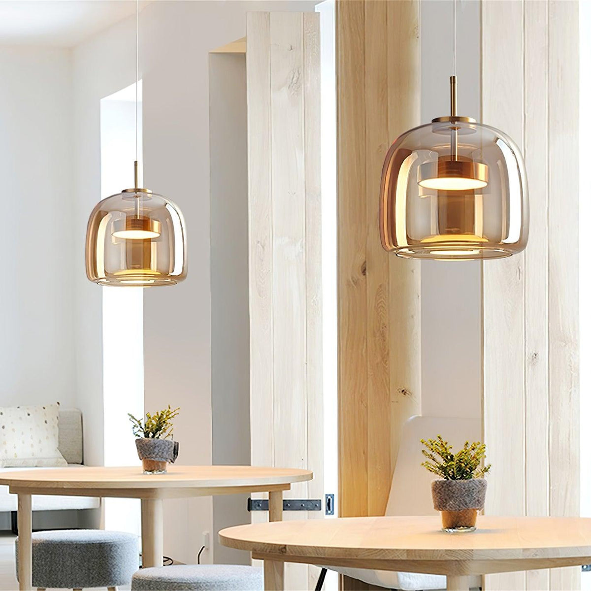 Obsidian Moderne hanglamp van glas