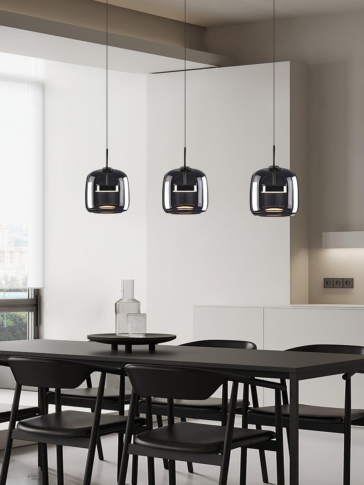 Obsidian Moderne hanglamp van glas
