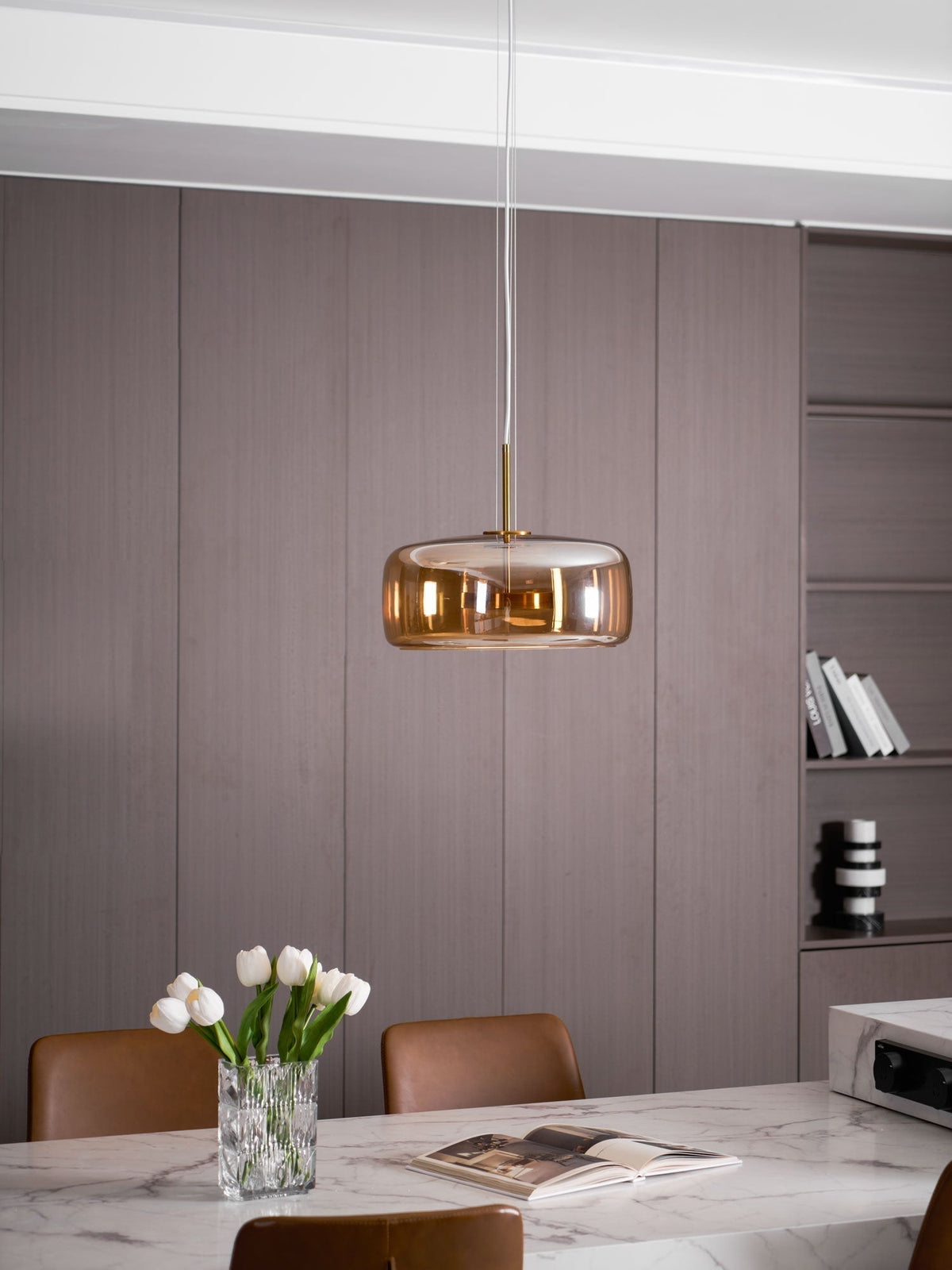Obsidian Moderne hanglamp van glas