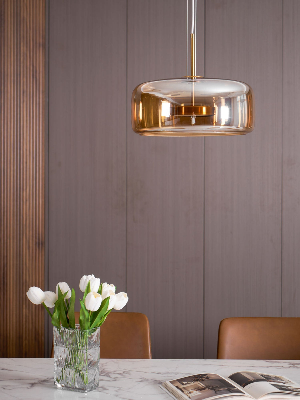Obsidian Moderne hanglamp van glas