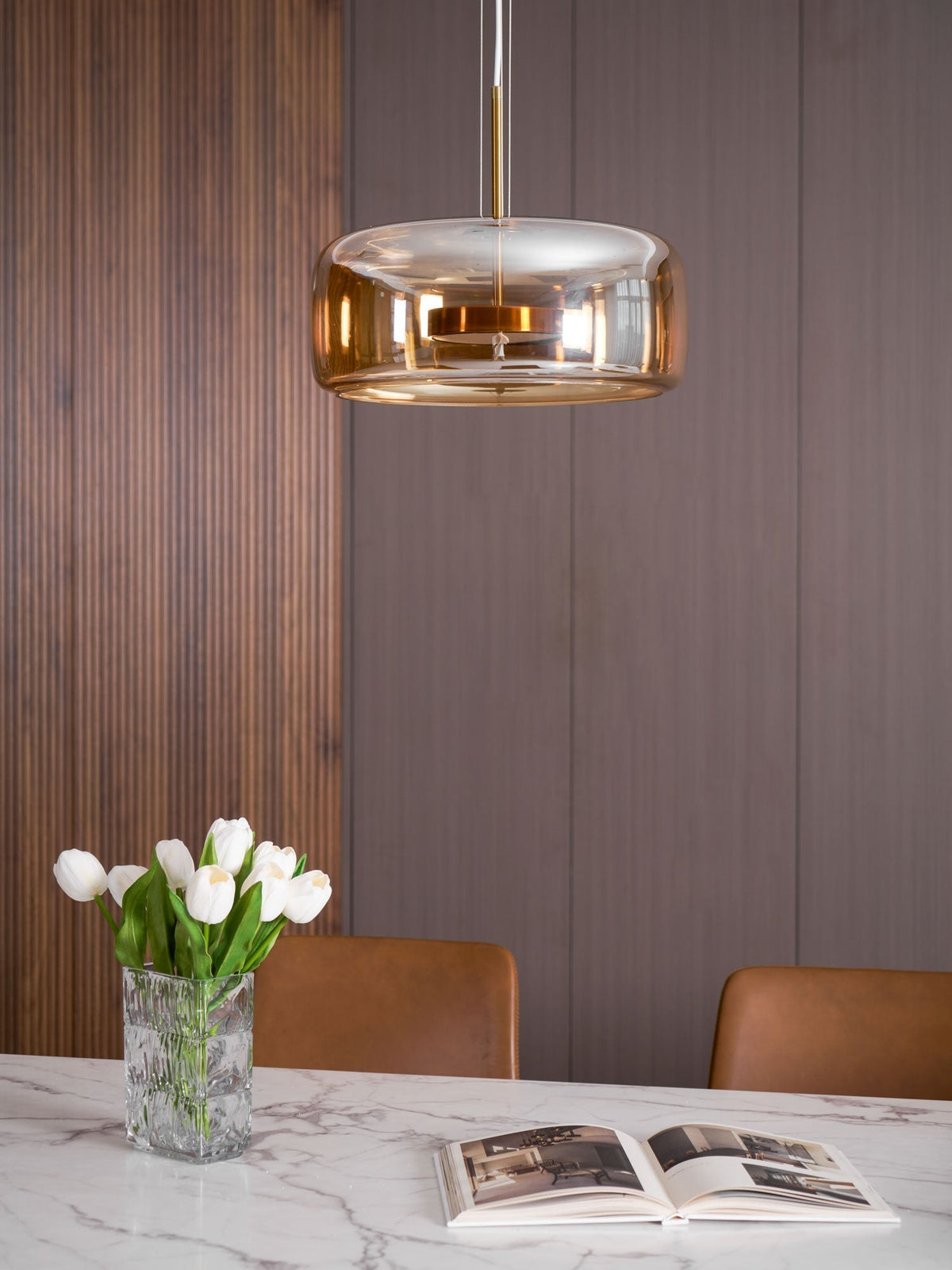 Obsidian Moderne hanglamp van glas