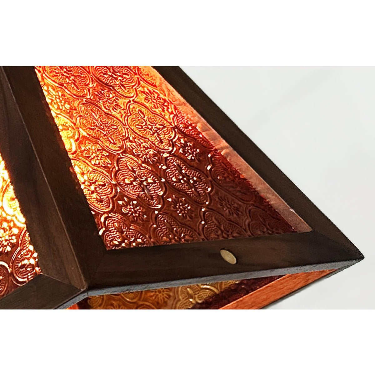 Zilten elegantie Vintage glas Hout hanglamp