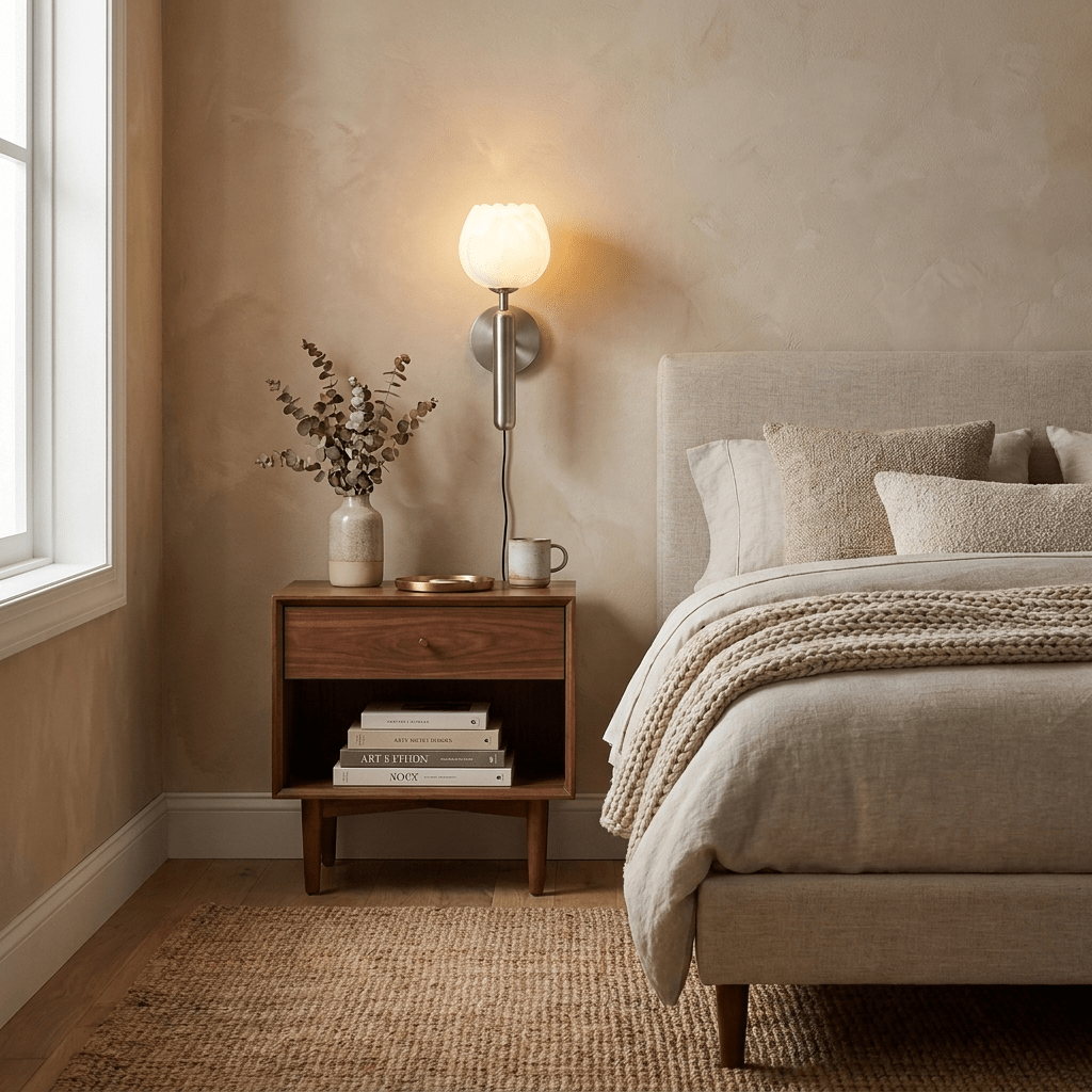 Ysoline wandlamp met stekker in albast